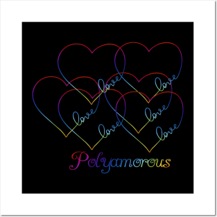 Polyamorous Love Rainbow Heart Design Posters and Art